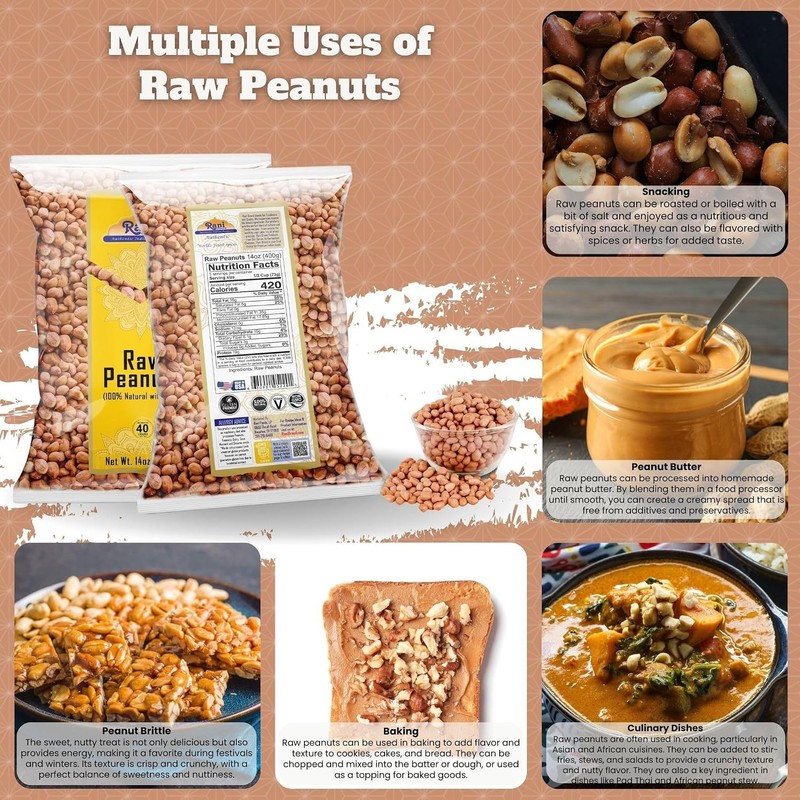 Rani Peanuts in 14oz Pack - Raw, Uncooked, Unsalted, Ideal for Healthy Recipes gallery