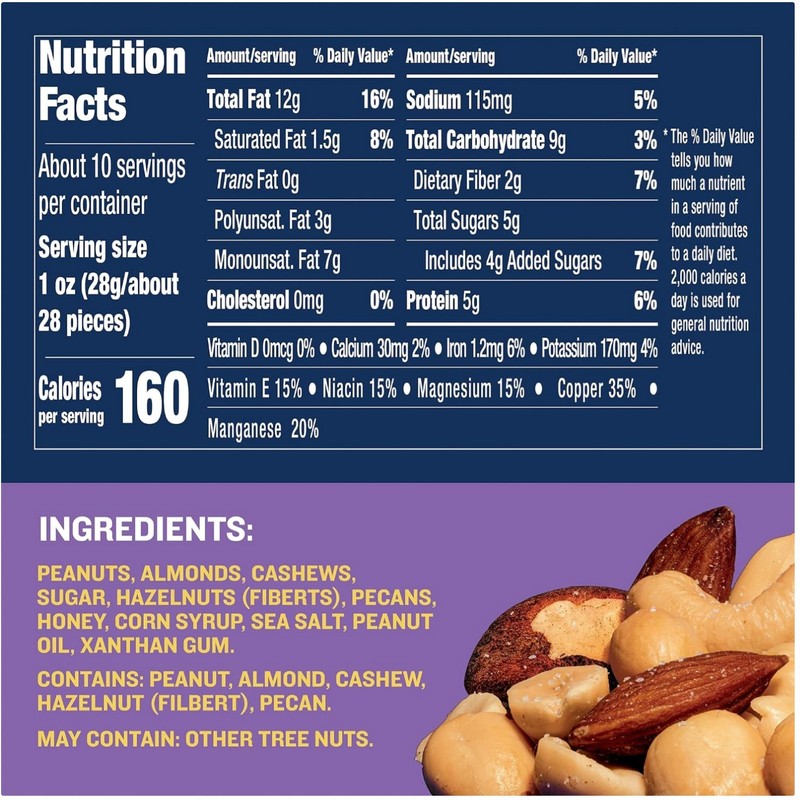 Honey Roasted Nut Medley, Plant-Based Protein, 60 oz