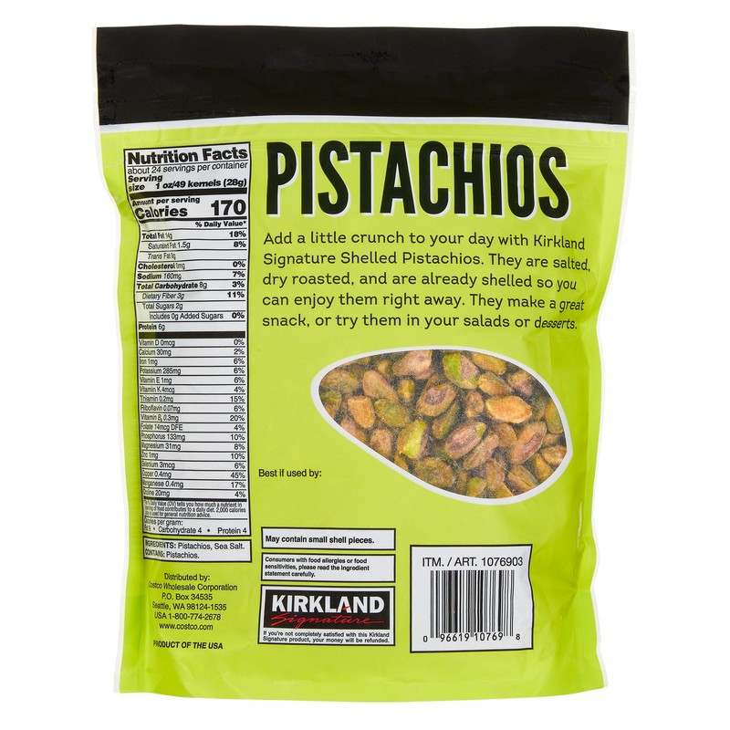 Kirkland Signature Shelled Pistachios, Salted, 1.5 lbs gallery