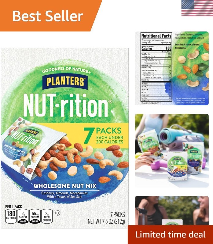 NUT-rition Wholesome Nut Mix, 7.5 oz Box Contains 7 Individual Pouches - Cash...