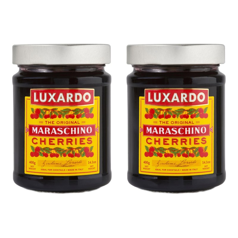 Luxardo Gourmet Cocktail Maraschino Cherries | 14.1 Ounce (Pack of 2), Red