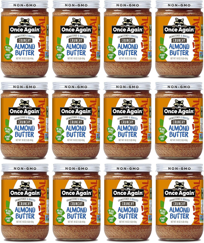Natural Crunchy Almond Butter, 16Oz - Roasted - Salt Free, Unsweetened - Gluten gallery