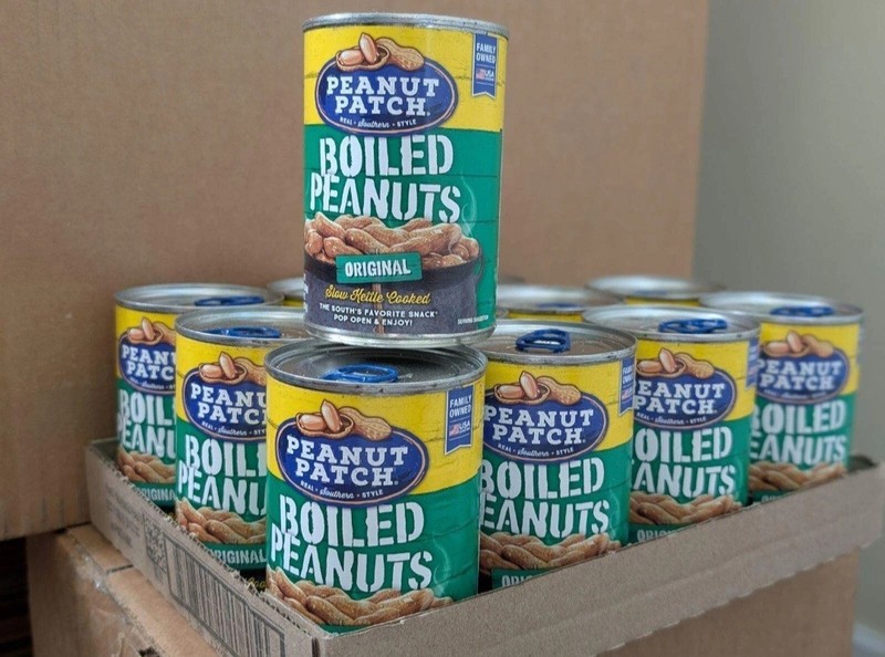 12 Cans of Peanut Patch Green Boiled Peanuts 13.5 ounce cans.
