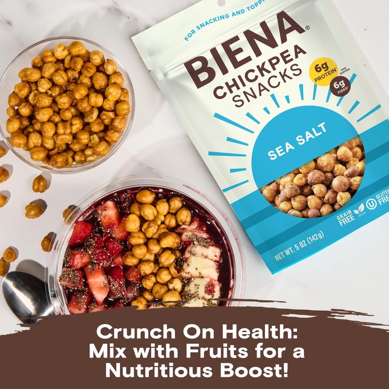 Sea Salt Roasted Chickpeas 8 Pack Gluten Free Vegan Snack 5 Ounce gallery