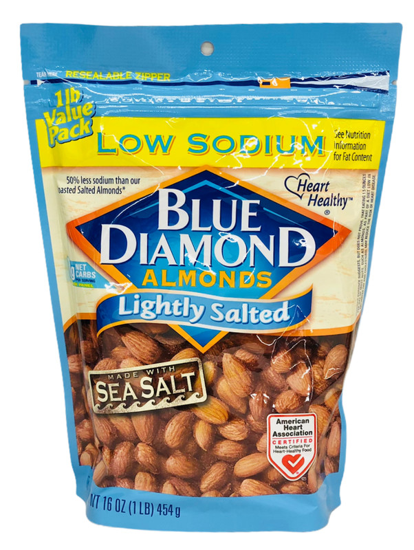 Blue Diamond Lightly Salted Almonds with Sea Salt 16 oz