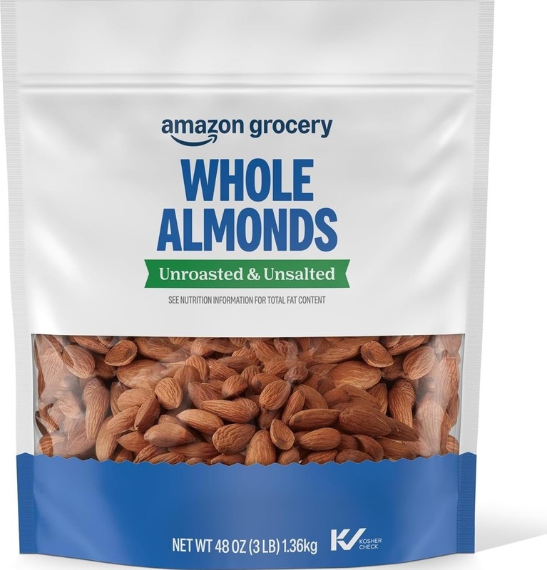 Whole Almonds 48 Oz - Unroasted, Unsalted, Ideal for Healthy Recipes & Snacks gallery