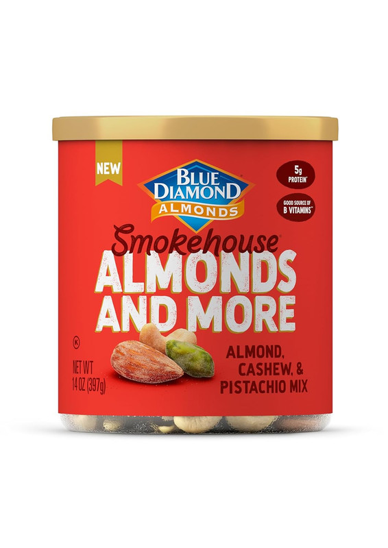 Blue Diamond Almonds Smokehouse Mixed Nuts Almonds Pistachios Cashews, 14 Oz