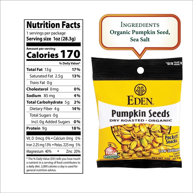 Organic Pumpkin Seeds 1 oz Pack - Dry Roasted, Lightly Salted Pocket Snack gallery