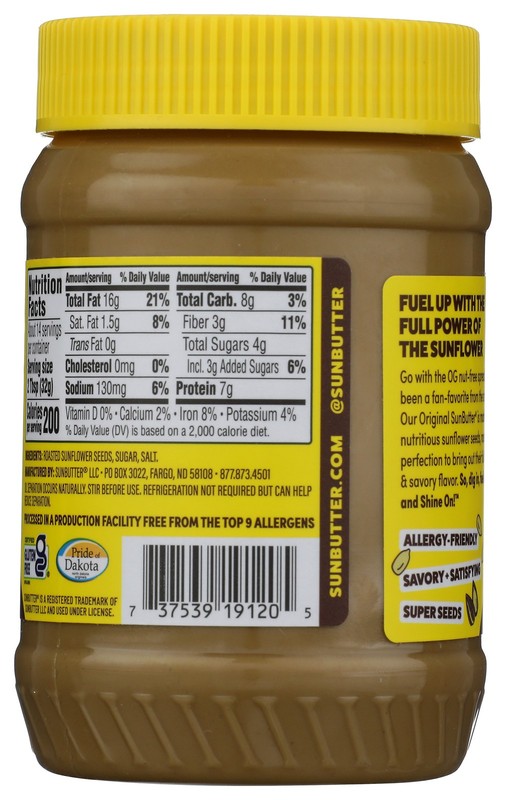 Original Sunflower Seed Butter By Sunbutter 16 Oz Spread 6 Pack gallery