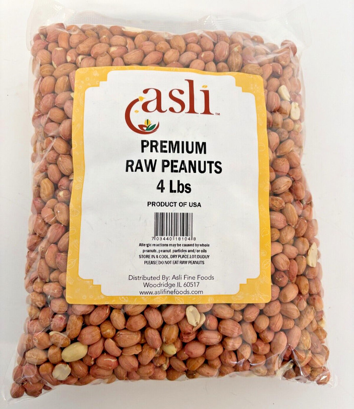 Premium Raw Peanuts, 4 lbs, Asli