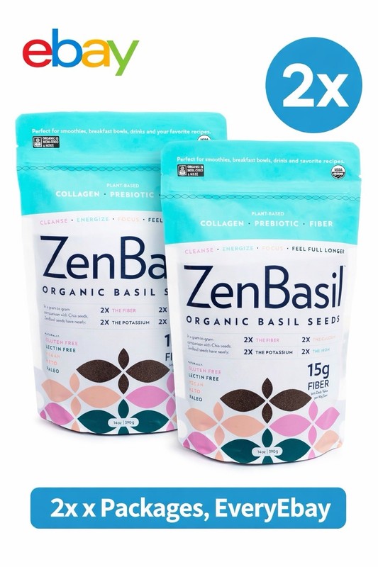 2X Zen Basil Seeds Edible Basil Seeds USDA Organic, Non-GMO,Lectin-Free 11/10/27