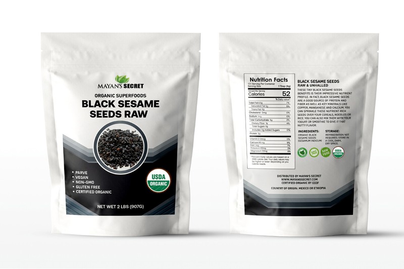 Organic Black Sesame Seeds 2 Lbs Raw Unhulled Lab-Tested gallery