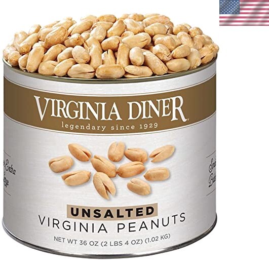 Premium Quality 36 oz Unsalted Blister Roasted Virginia Peanuts - Healthy Crunch