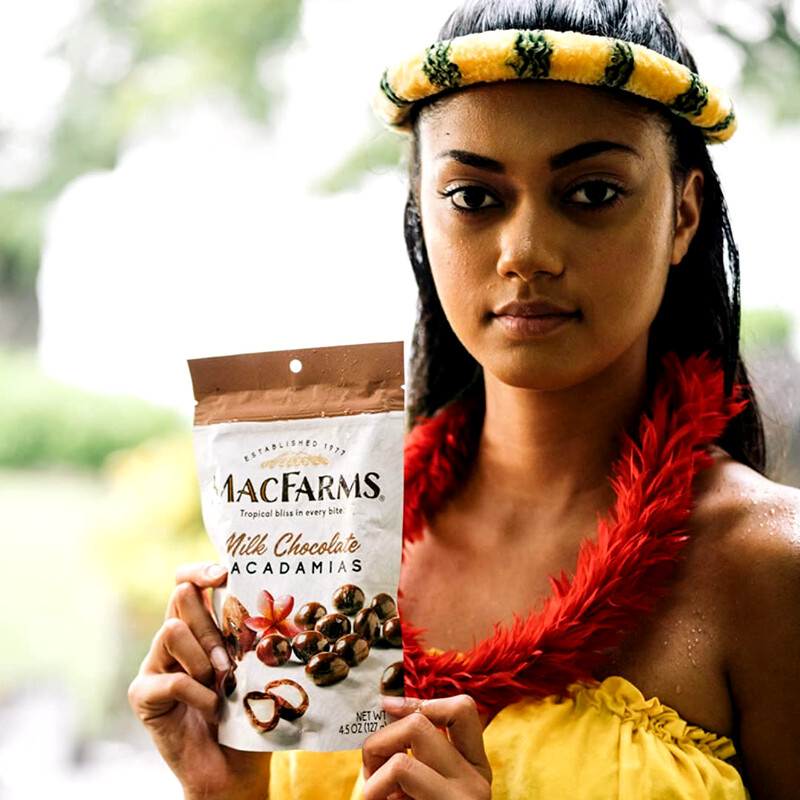 2 Pack MacFarms MACADAMIA NUTS ~4.5 oz bag MILK CHOCOLATE From Hawaii Snacks