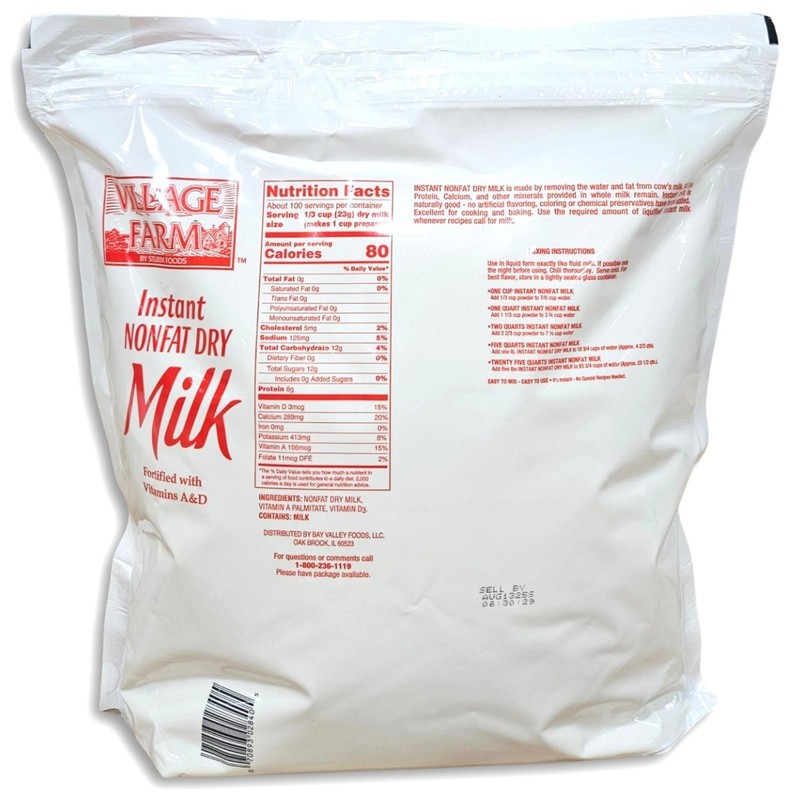 Instant Nonfat Dry Milk Value Pack | Bulk 5 Pound (80oz) Bag gallery