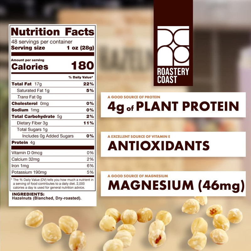 Dry Roasted Hazelnuts | 3 LB | Unsalted | Filberts | Blanched | No Skin | Kosher gallery