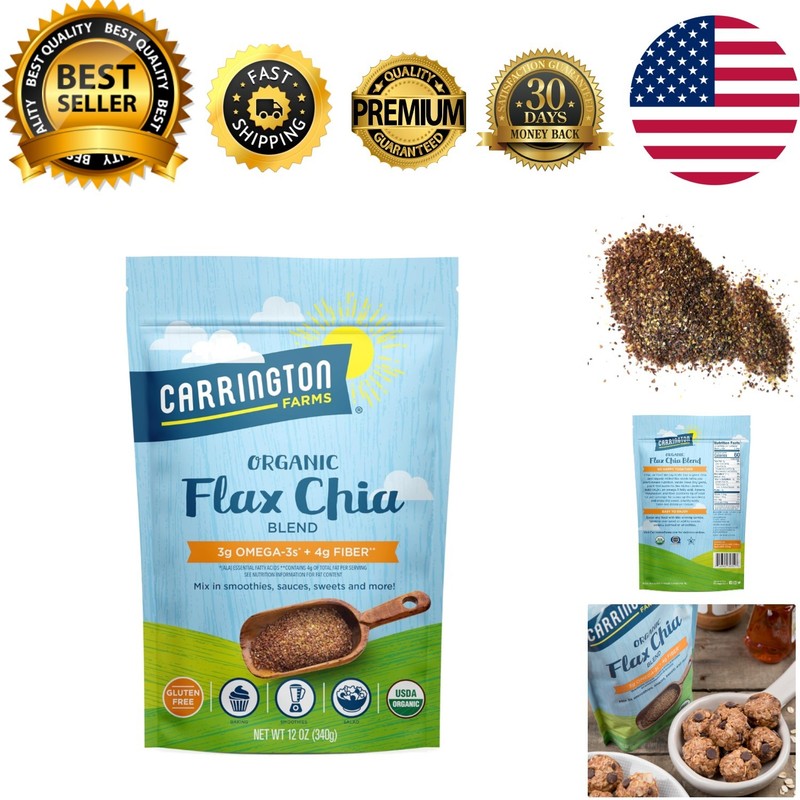 USDA Organic Flax Chia Blend, Gluten Free Superfood – 12 Oz of Nutritional Power