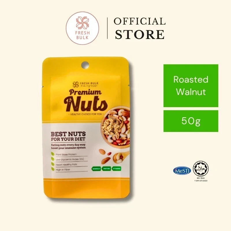 Fresh Bulk Roasted Walnut Lightly Roasted Gluten Free Non GMO Healthy 50g