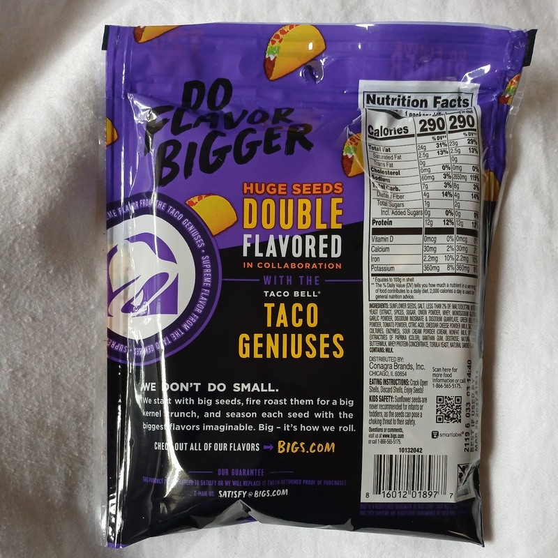 3.63 oz BIGS Sunflower Seeds Taco Bell Taco Supreme Flavor gallery