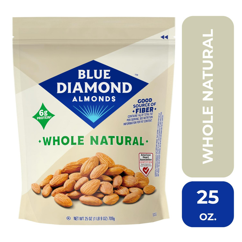 Blue Diamond Almonds Whole Natural Raw Snack Nuts, 25 Oz Resealable Bag (Pack of gallery