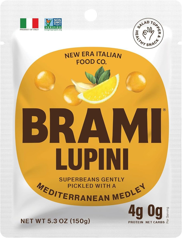 Lupini Beans Snack, Mediterranean Medley | 7g Plant Based Protein, 0g Net Carbs