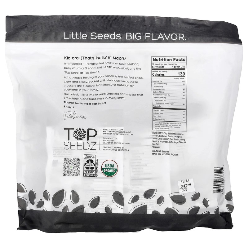 Seed Crackers, 6-Seed, 12 Pouches, 0.75 oz (21 g) Each gallery