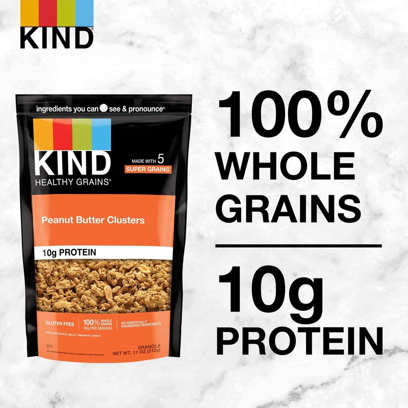 KIND Healthy Grains Peanut Butter Granola Clusters 11oz Pack of 3 Gluten Free... gallery