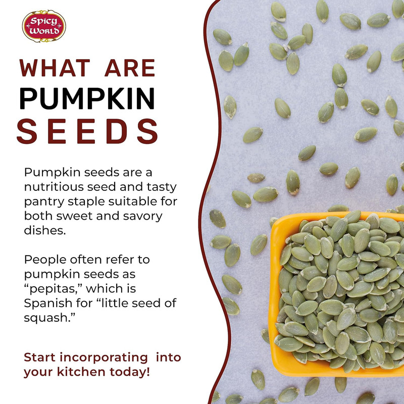 Raw Pumpkin Seeds 5 LB Jumbo Bag - Shelled, AAA Grade, Unsalted, Dry, Vegan, Bul gallery