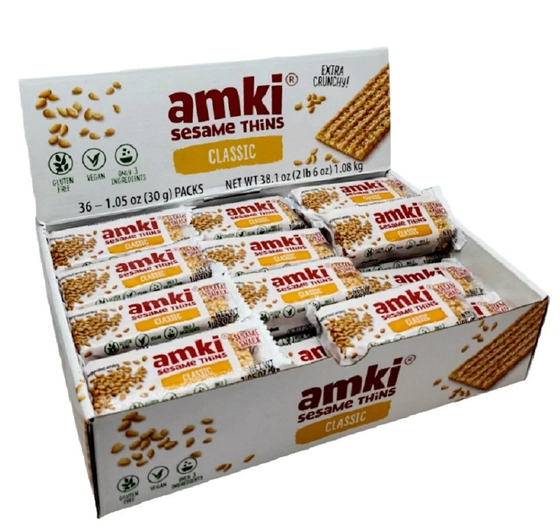 Amki Sesame Thins Classic, 36 x 1.05oz (30g) Packs-Free Shipping-Expiration 2027 gallery