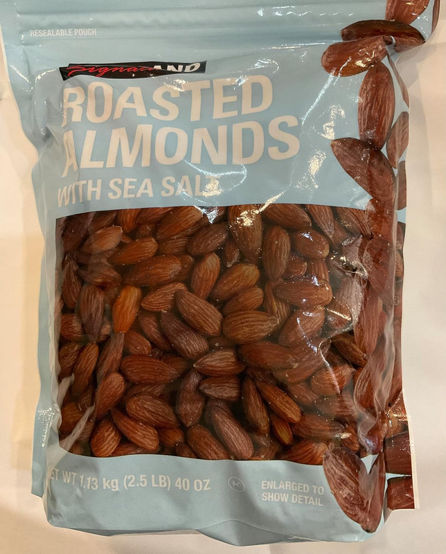 Dry Roasted Almonds with Sea Salt 2.5 Lbs with Resealable Bag