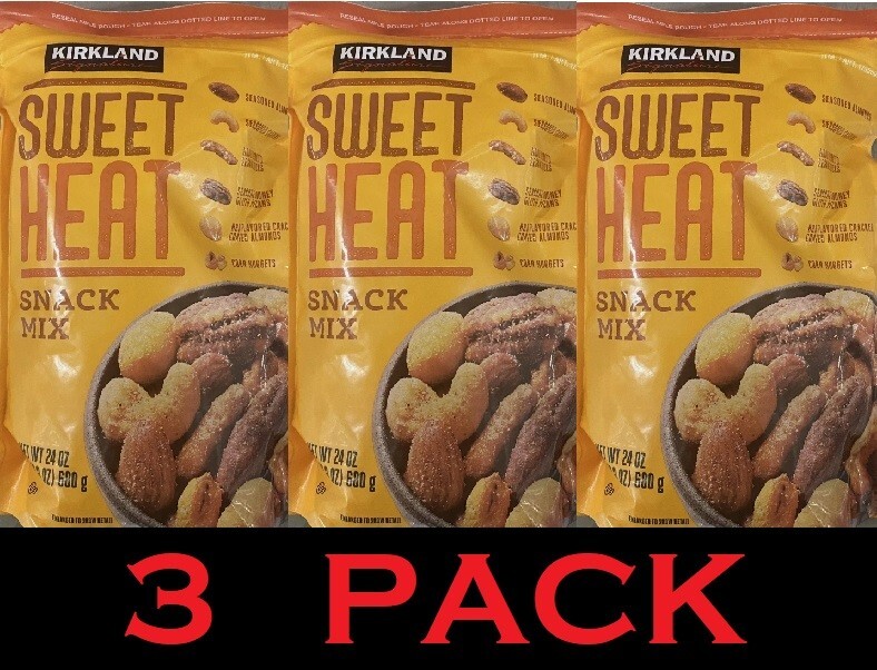 3x Kirkland Signature Sweet Heat Snack Nut Mix 24 Oz Bag – 3 PACK