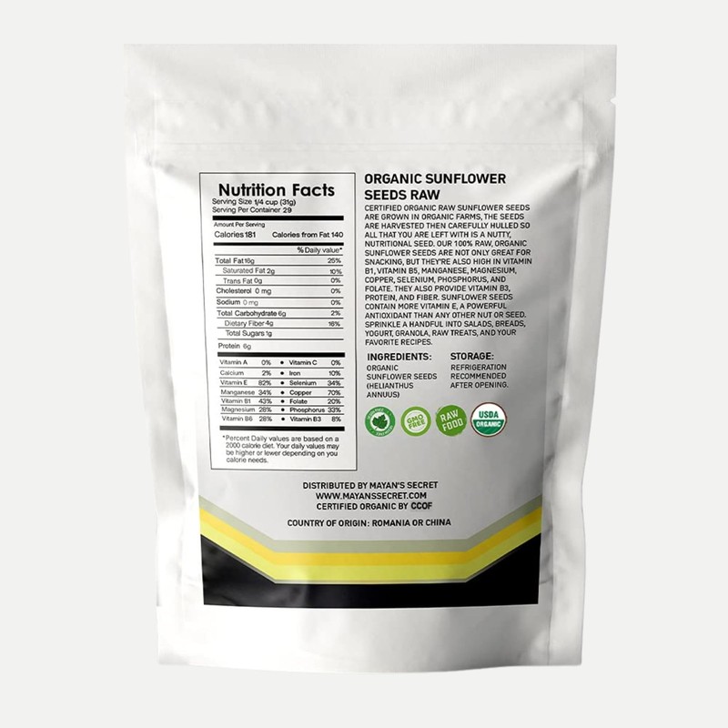 Mayan’s Secret Certified Organic Hulled Sunflower Seeds, Raw & 32 Ounces gallery
