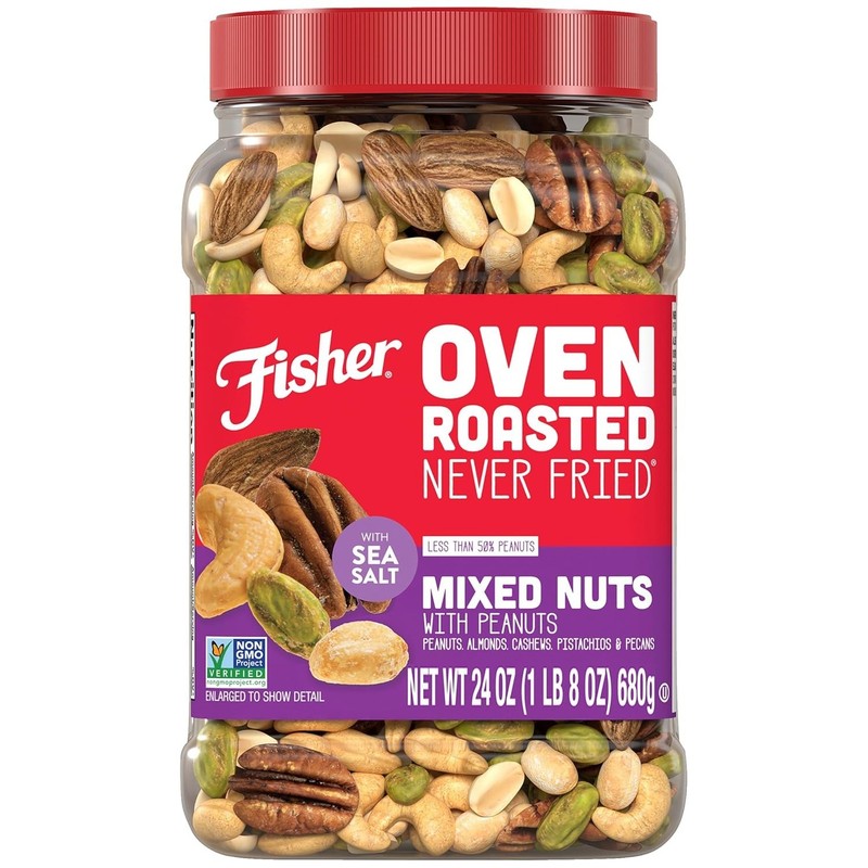 Guilt-Free Oven Roasted Mixed Nuts with Peanuts 24oz Non-GMO Snack Canister gallery