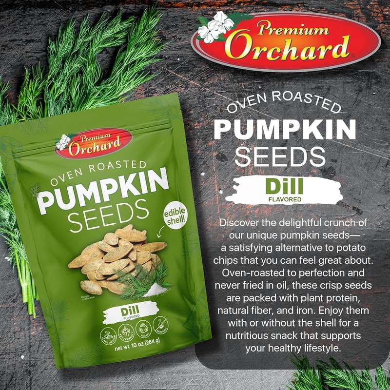 PREMIUM ORCHARD Flavored Pumpkin Seeds Oven Roasted, Vegan Snack, KETO gallery