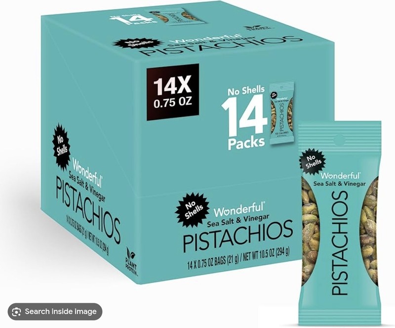 No Shells, Roasted & Salted Nuts, 0.75 Ounce Bag (Pack of 14), Protein Snacks, V