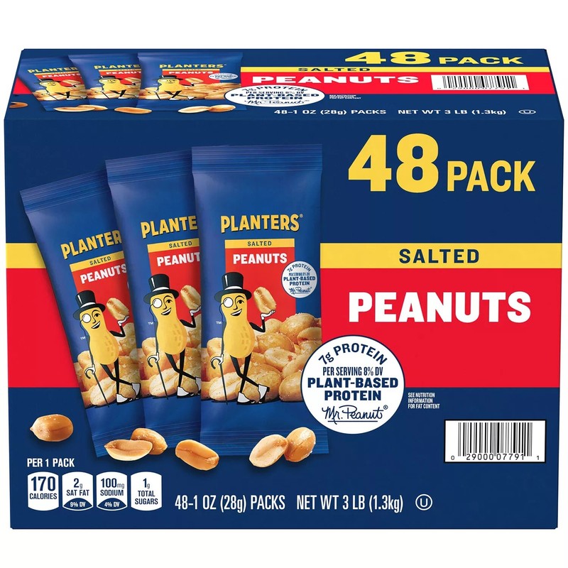 Planters Salted Peanuts, Single-Serve Packs (1 oz., 48 pk.) - free shipping