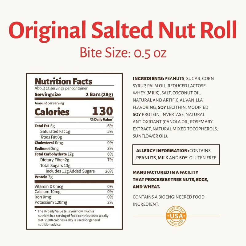 Pearsons Bite-size Salted Nut Roll Candy Bars| Loaded with Crunchy Roasted Pean gallery