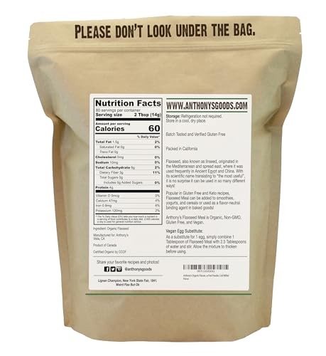 Organic Flaxseed Meal 2.5 lb Gluten Free Ground Ultra Fine Powder Cold Milled gallery