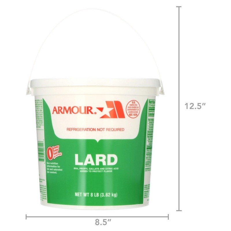 Lard Cooking Fat, 8 Pound Pail, All-Natural, High Smoke Point, Baking Frying gallery