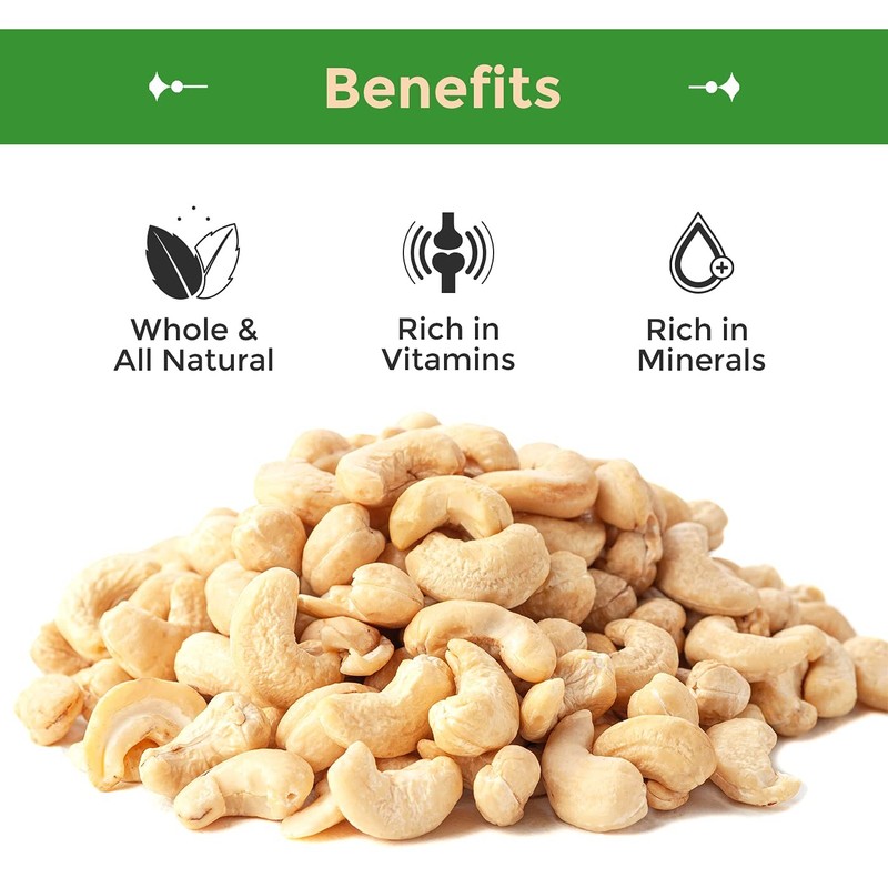 Raw Cashews Whole Unsalted 3lb Healthy Snack Protein Keto Paleo Vegan Nut gallery