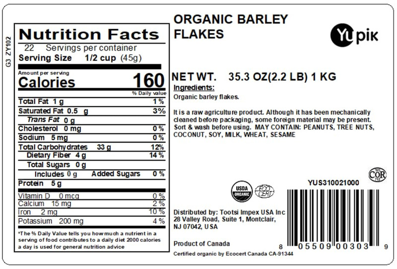 Yupik Organic Barley Flakes, 2.2 Lb, Non-Gmo, Vegan gallery