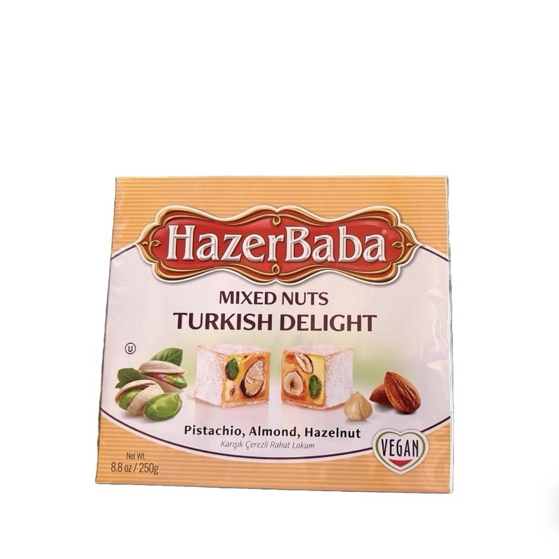 HazerBaba Turkish Delight with Rose Petals 16 oz/454 g VEGAN Resealable Bag