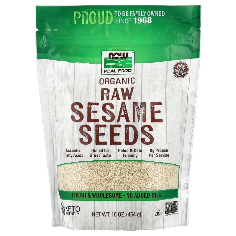Real Food, Organic Raw Sesame Seeds, 16 oz (454 g)