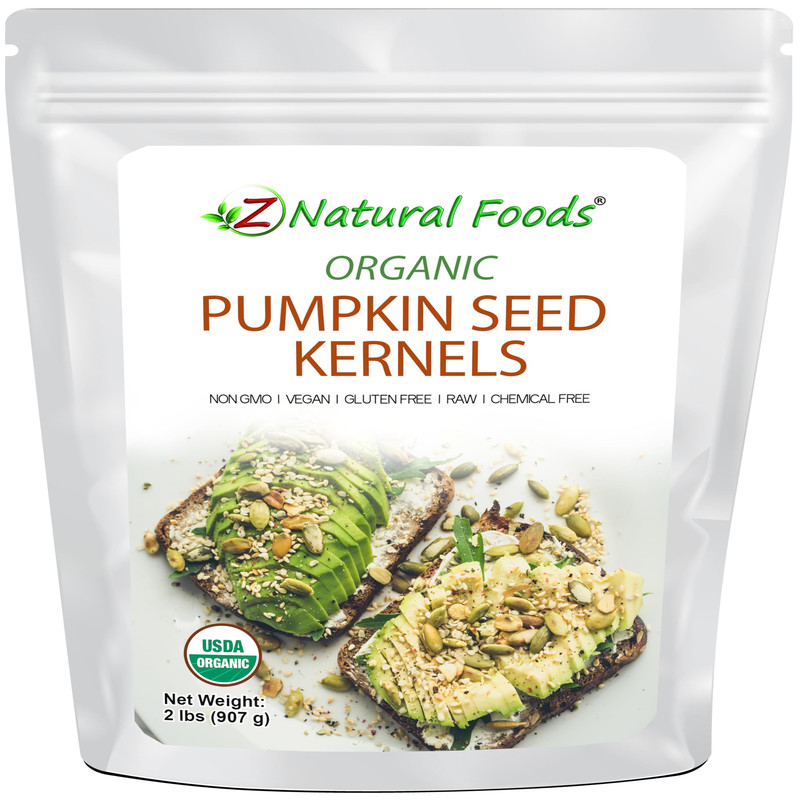 Z Natural Foods Pumpkin Seeds Organic Raw – Premium Shelled Unsalted Kernels –