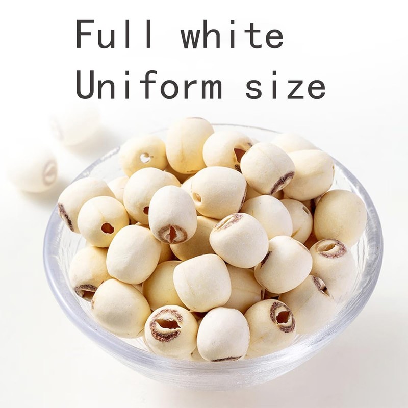 Dried Lotus Seeds 1lb White Lotus Seed without Cores Cooking Porridge and Sou... gallery