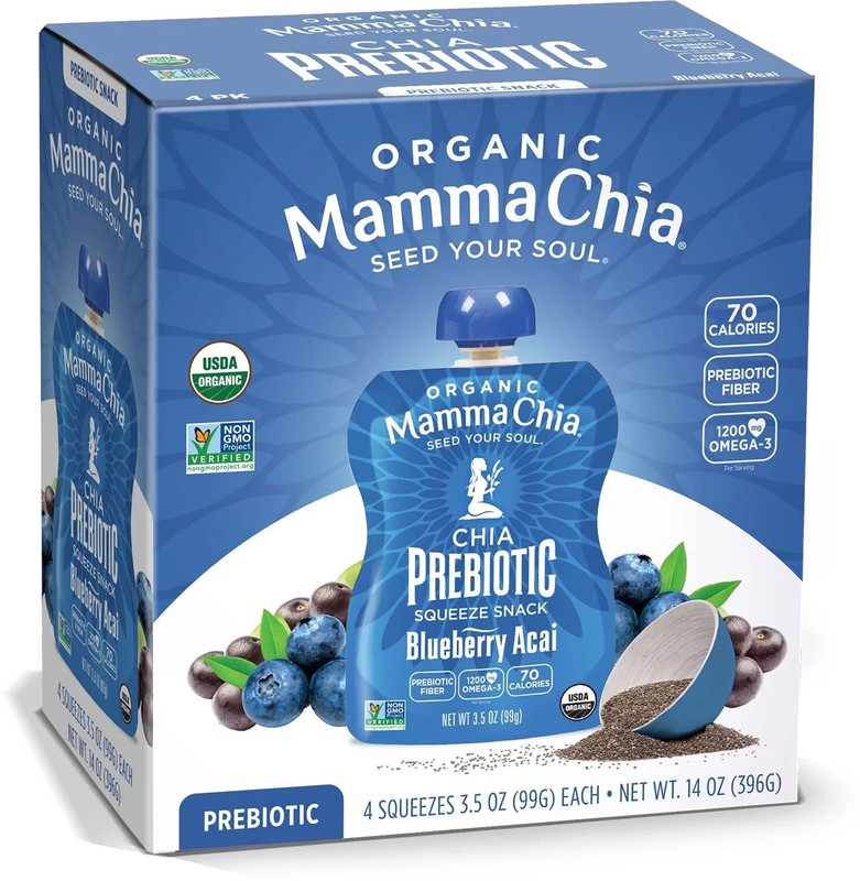 Mamma Chia Organic Prebiotic Snack Blueberry Acai 14oz 6 Pack bbd AUG 2026
