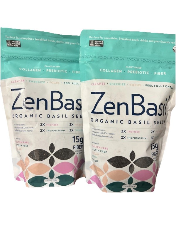 2x Zen Basil Seeds |Edible Basil Seeds USDA Organic, Kosher, Non-GMO,Lectin-Free