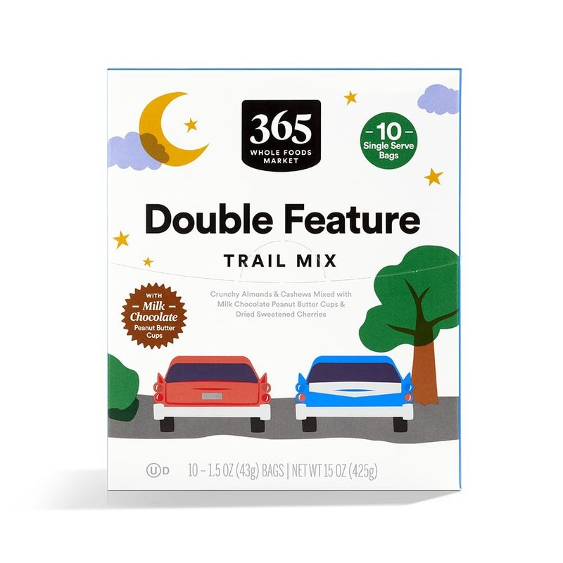 Double Feature Trail Mix 15 Ounce Almond Cashew Cherry Chocolate for Snacking