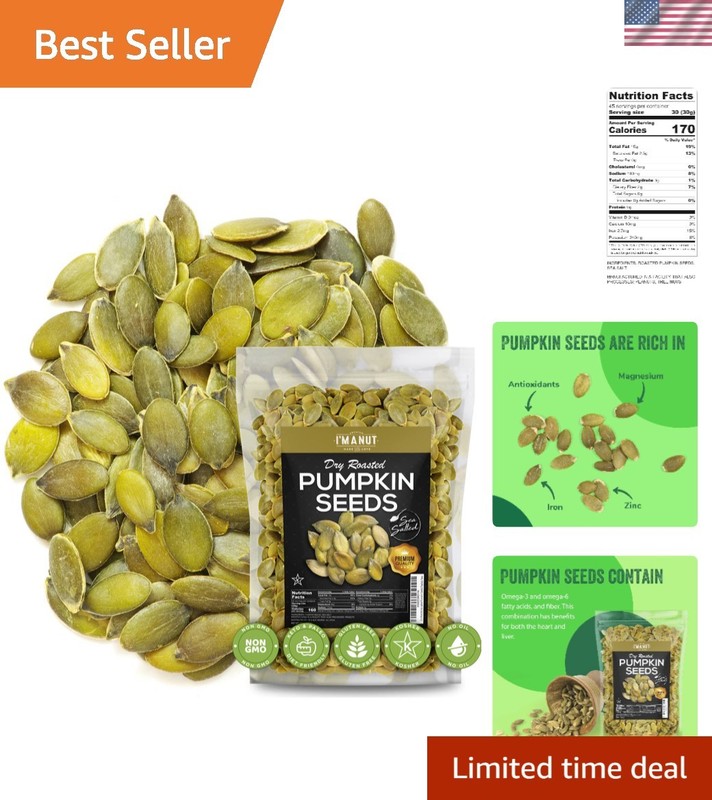 Oven Toasted Pumpkin Seeds with Sea Salt Papitas 16 oz 1 lb Batch Tested Glut…