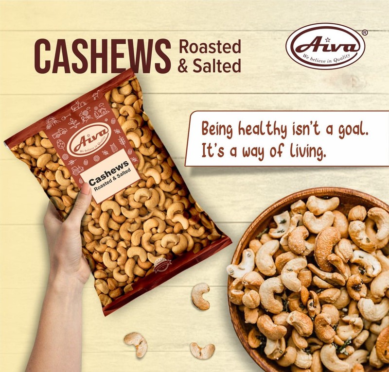 Aiva Cashew Roasted & Salted | Ideal for Sweets, Curries & Snacks-14 oz (400 g) gallery